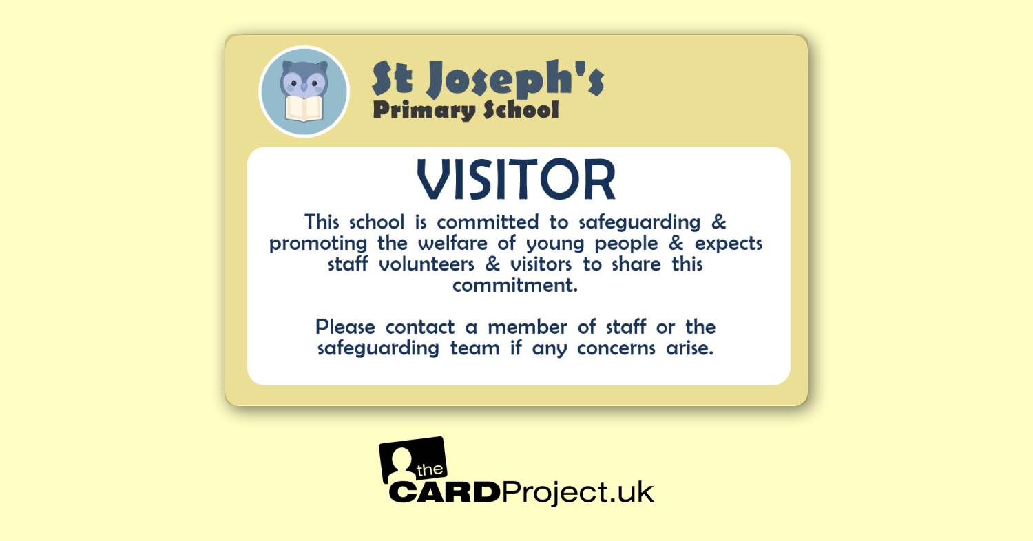 Primary School Visitor Card Wise Owl Yellow